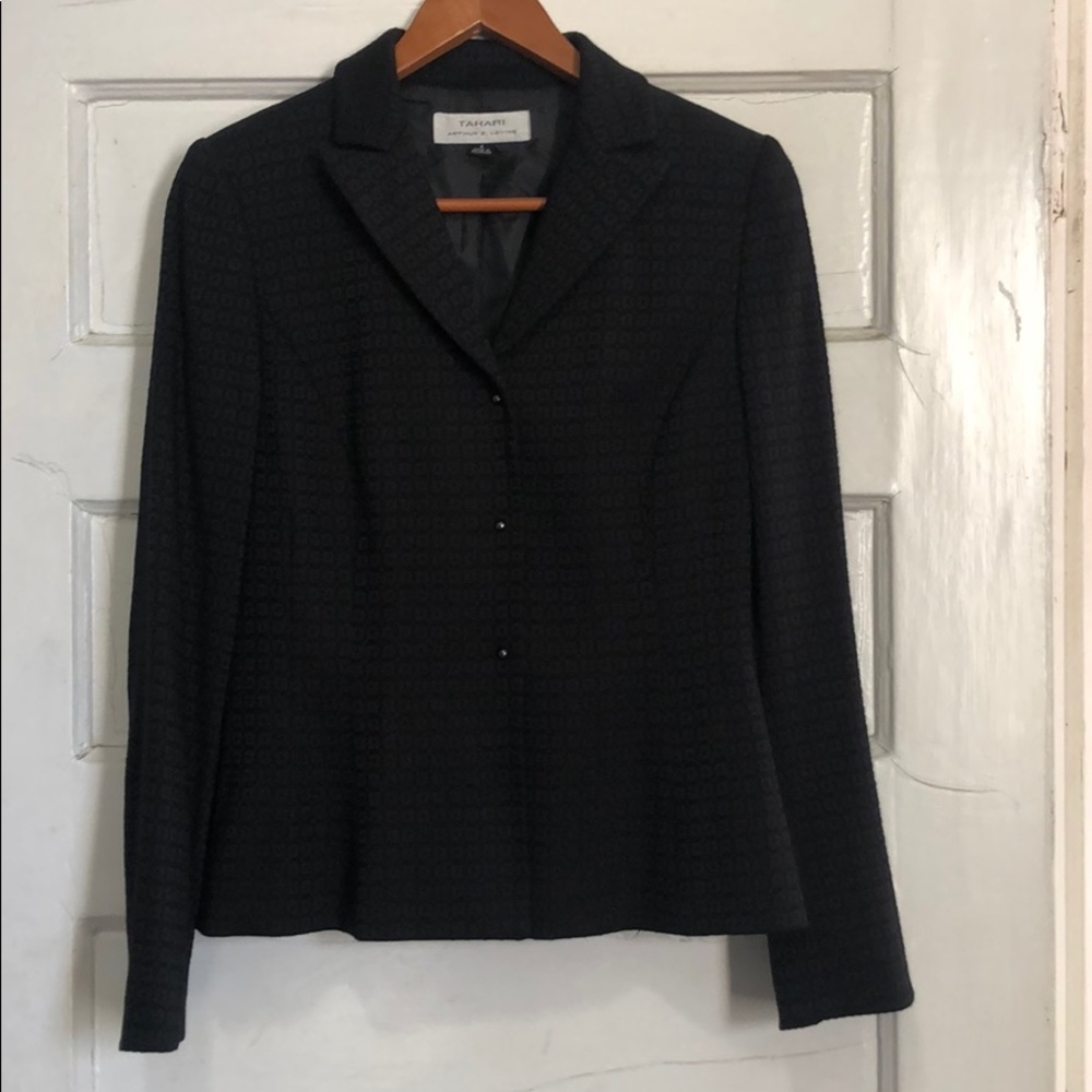 Black printed tahari blazer